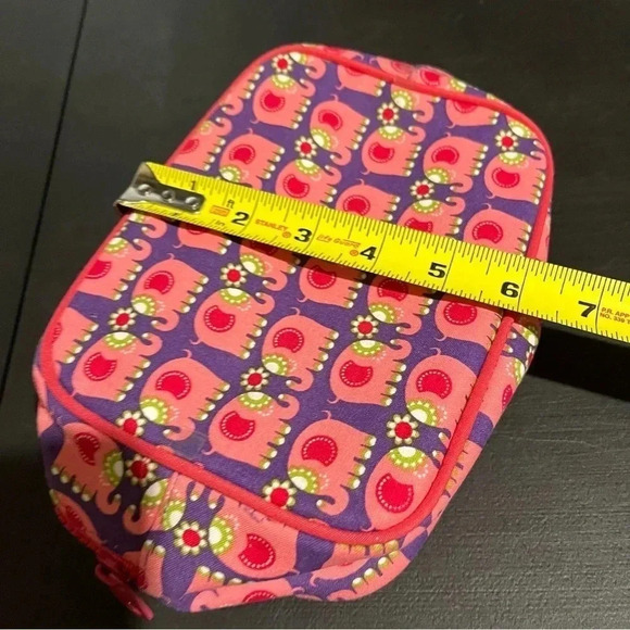 Once Upon A Rose Elephant Travel Bags Lot Of 2 Nesting Pink Floral Zip - Picture 9 of 11